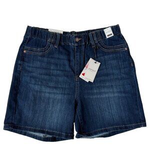 Judy Blue Womens XL NEW High Waist Jean Short Denim Dark Blue Mid Length 150275